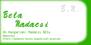 bela madacsi business card