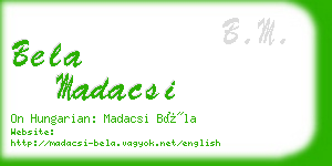 bela madacsi business card